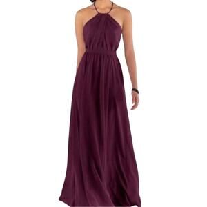 Sorella Vita Bridesmaid Dress Womens Size 10 Style 9048 Maroon Chiffon Halter